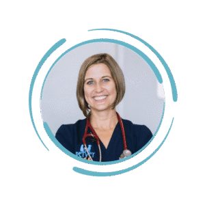 Portrait of a smiling female healthcare professional with a stethoscope.